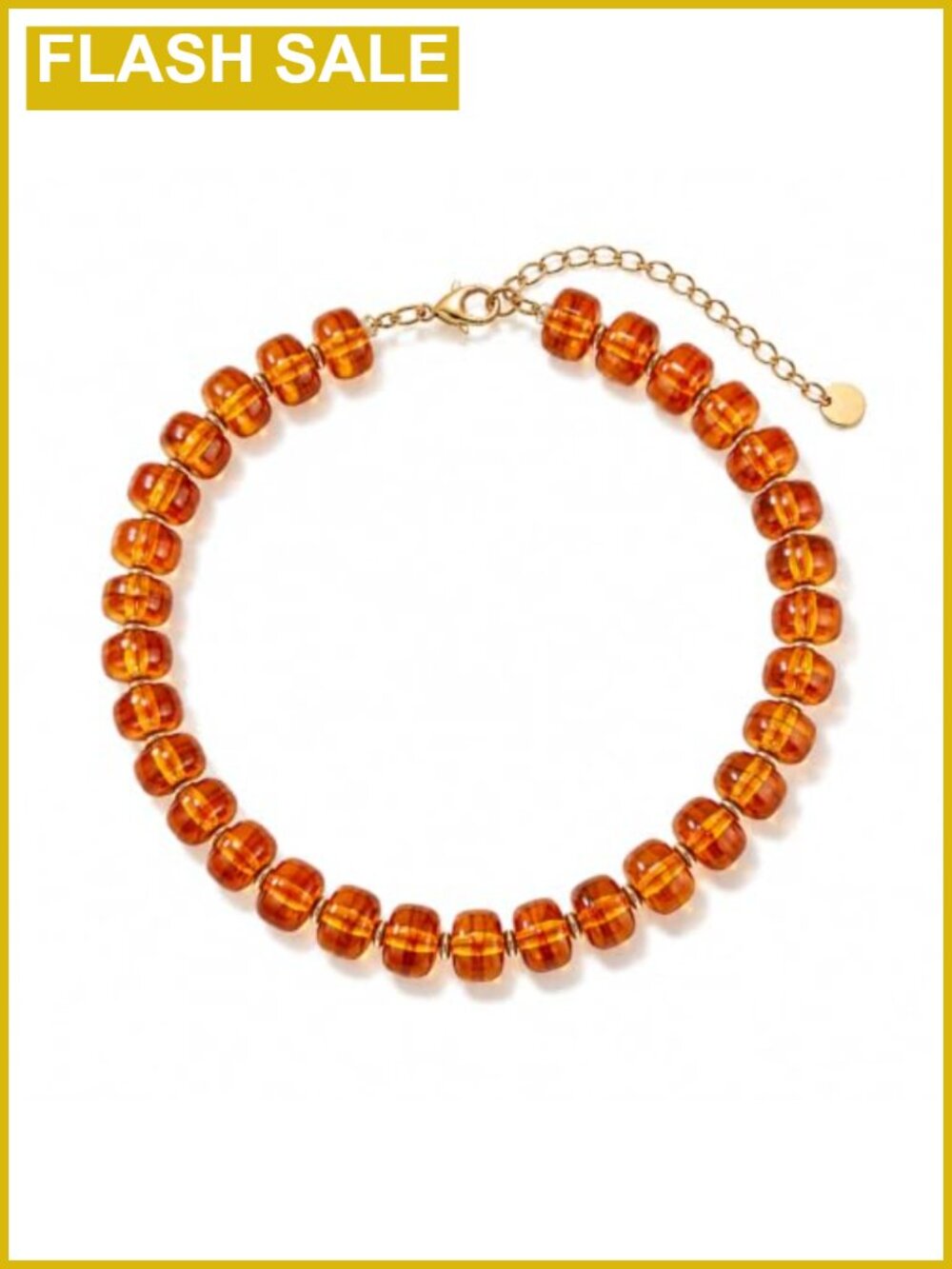 Chunky Resin Beaded Statement Necklace with Lobster Clasp